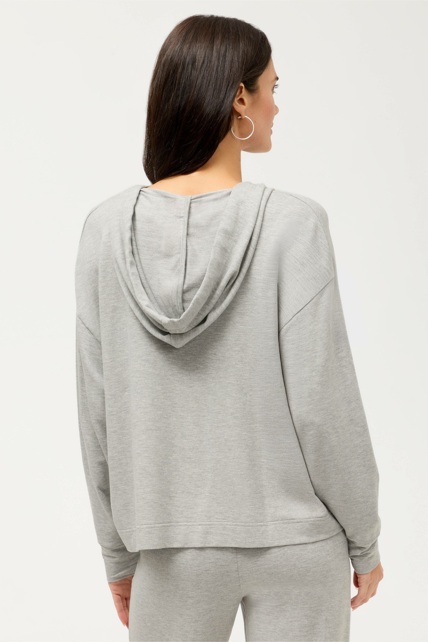 Johnny Was ESSENTIALS SEMI RELAXED LONG SLEEVE ZIP FRONT HOODIE