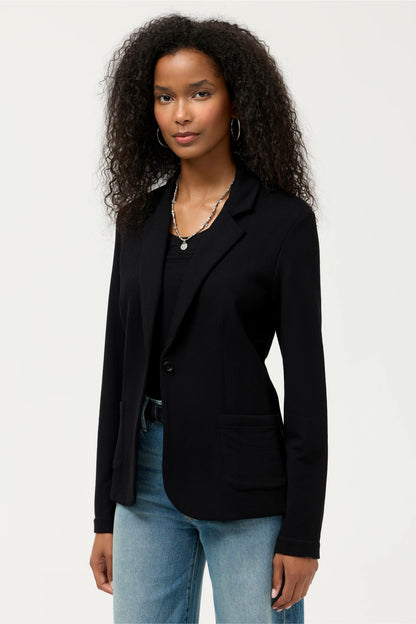 Johnny Was ESSENTIALS FRENCH TERRY ONE BUTTON BLAZER