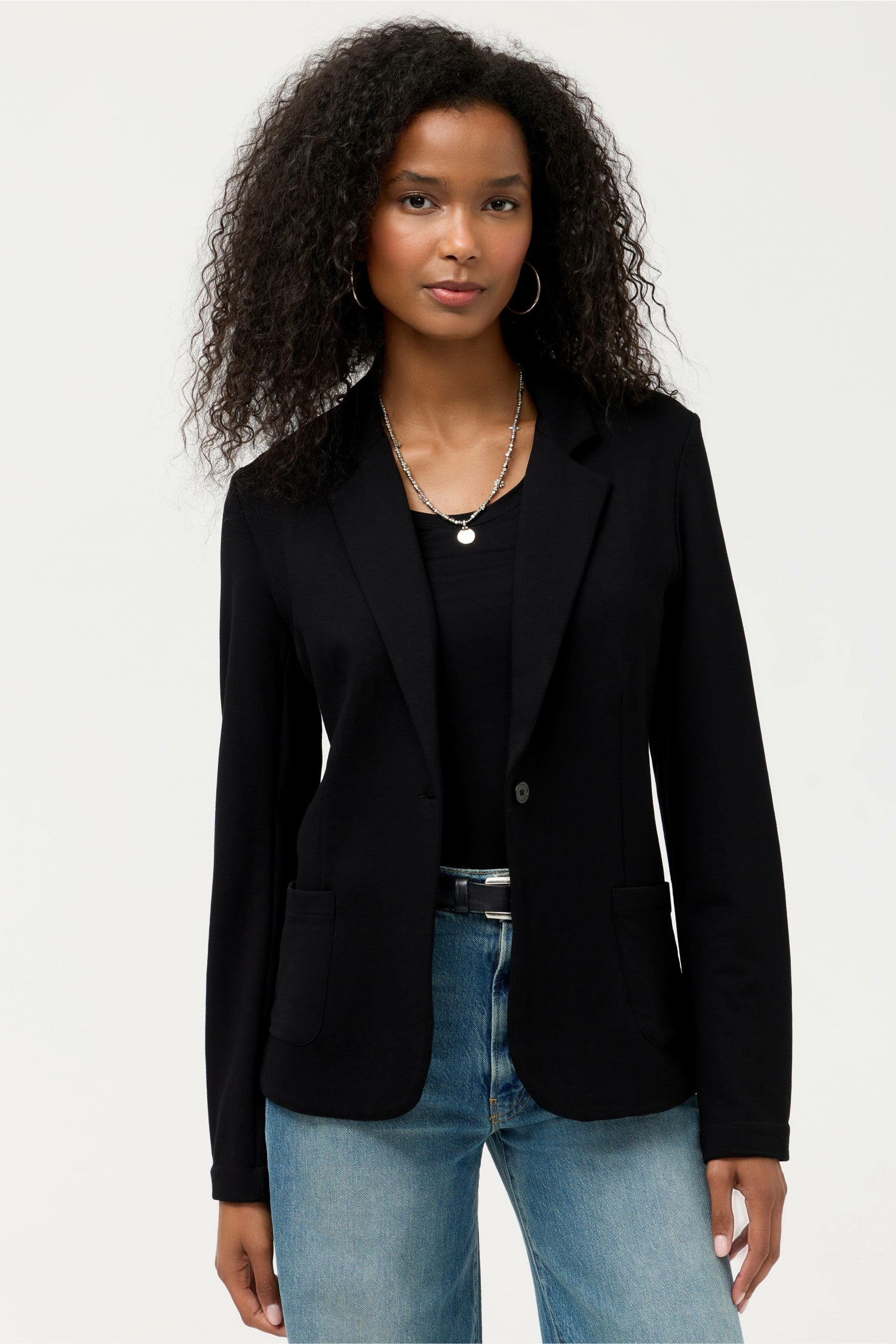 Johnny Was ESSENTIALS FRENCH TERRY ONE BUTTON BLAZER