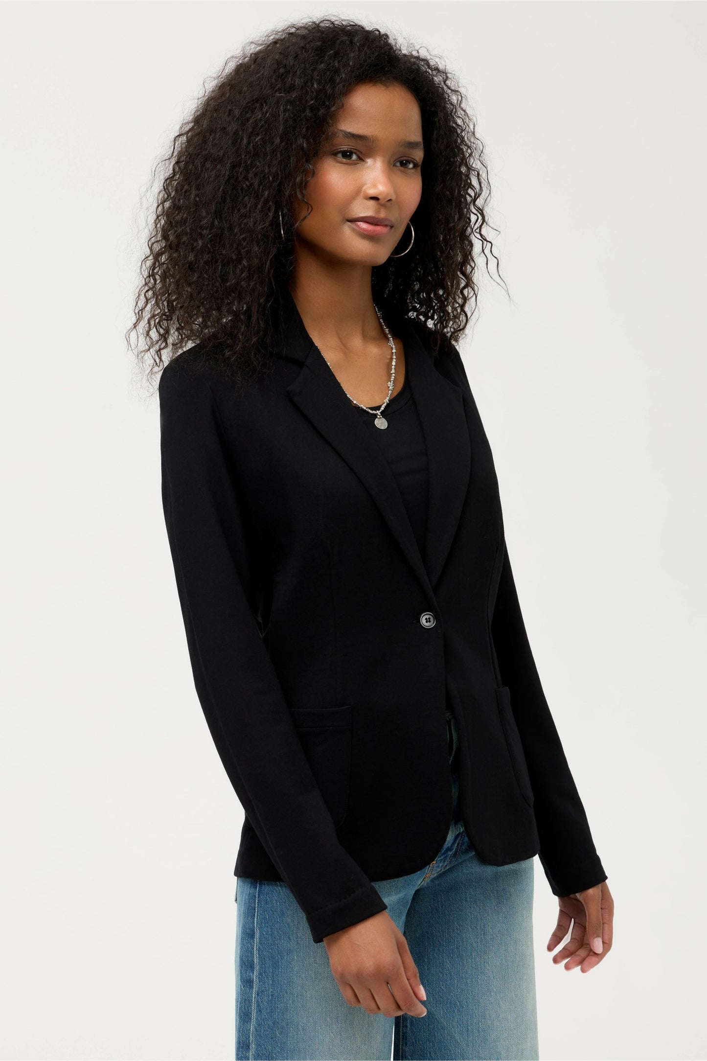 Johnny Was ESSENTIALS FRENCH TERRY ONE BUTTON BLAZER