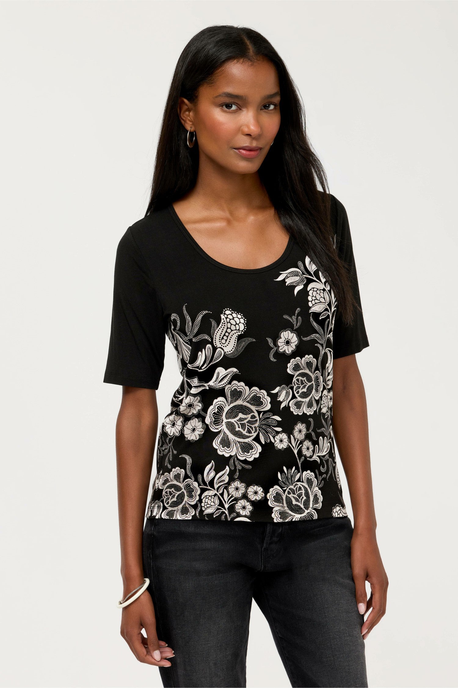 Johnny Was THE JANIE FAVORITE SCOOP NECK FITTED TEE