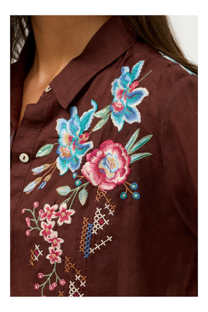 Johnny Was CONTRAST BINDING SHIRT