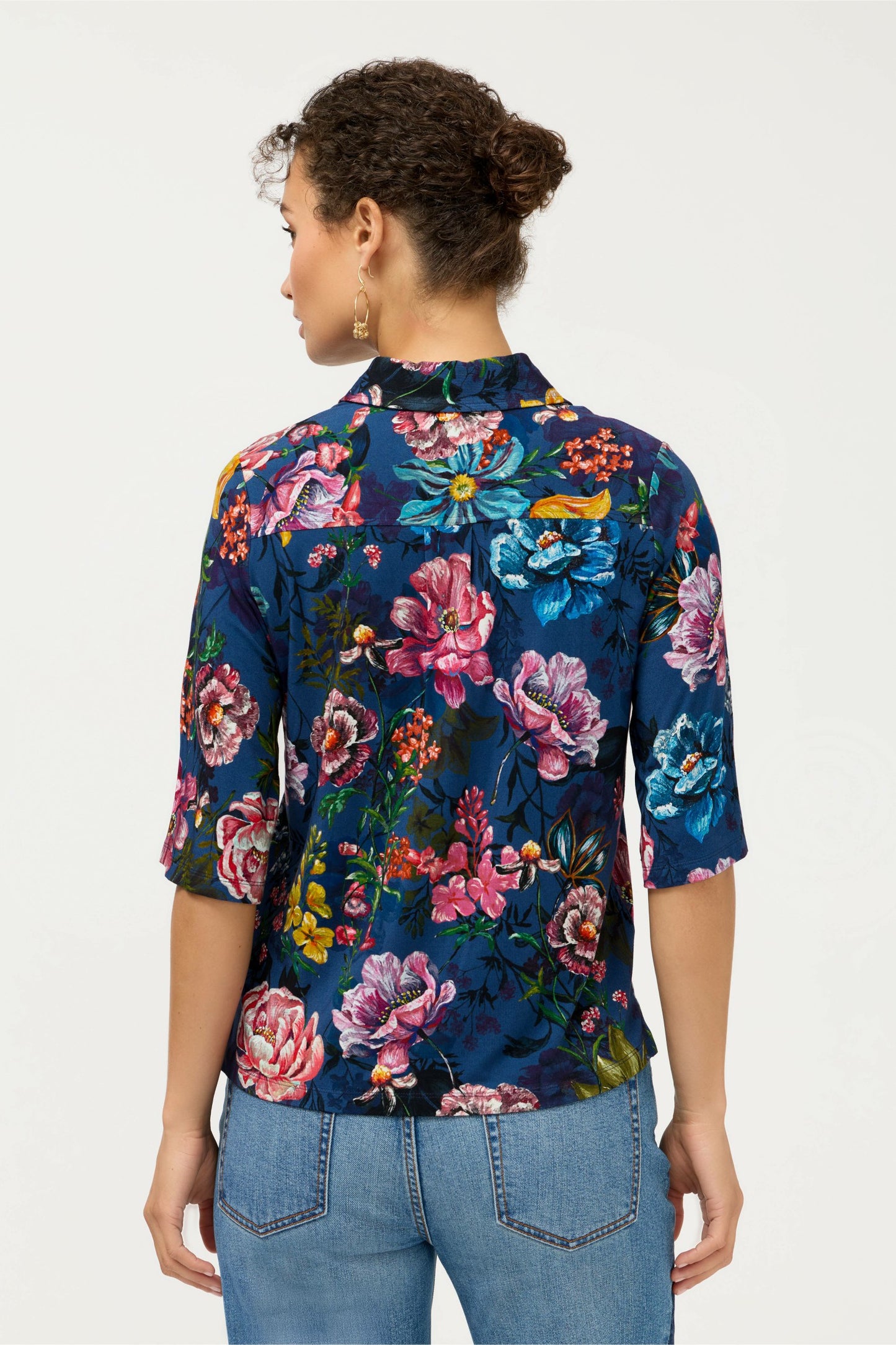 Johnny Was THE JANIE FAVORITE KIMONO SLEEVE BUTTON FRONT TOP