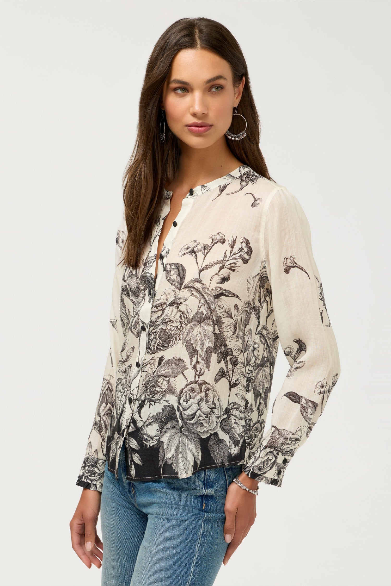Johnny Was RUFFLE CUFF BLOUSE