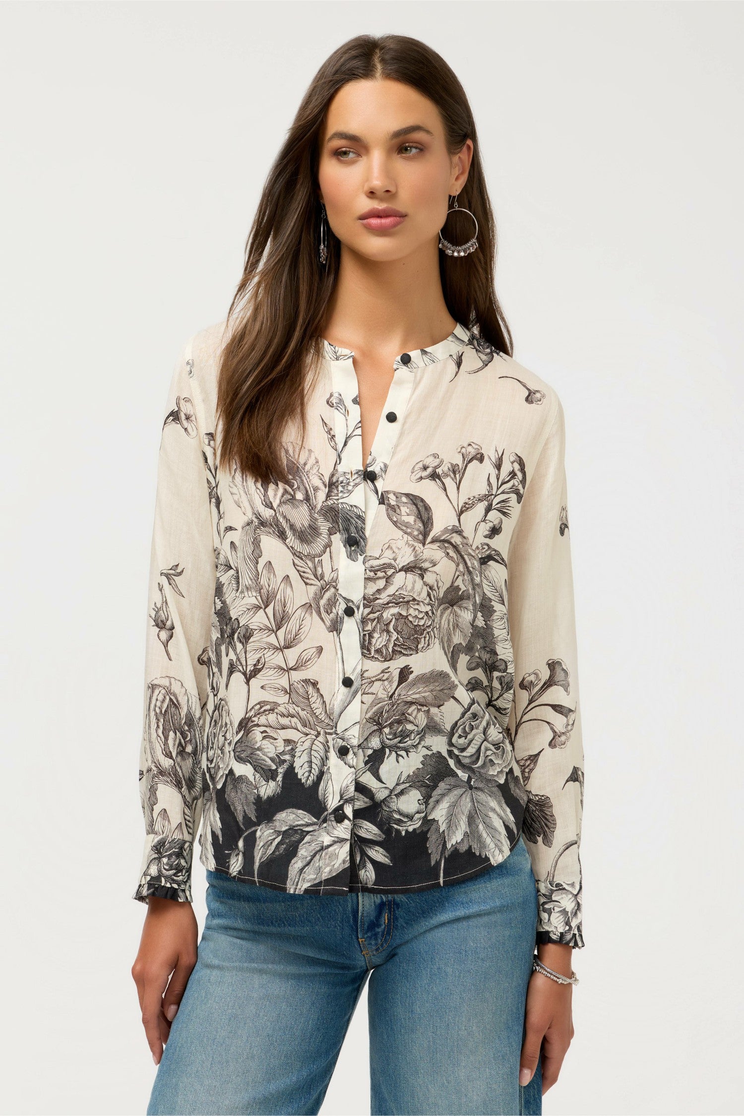Johnny Was RUFFLE CUFF BLOUSE