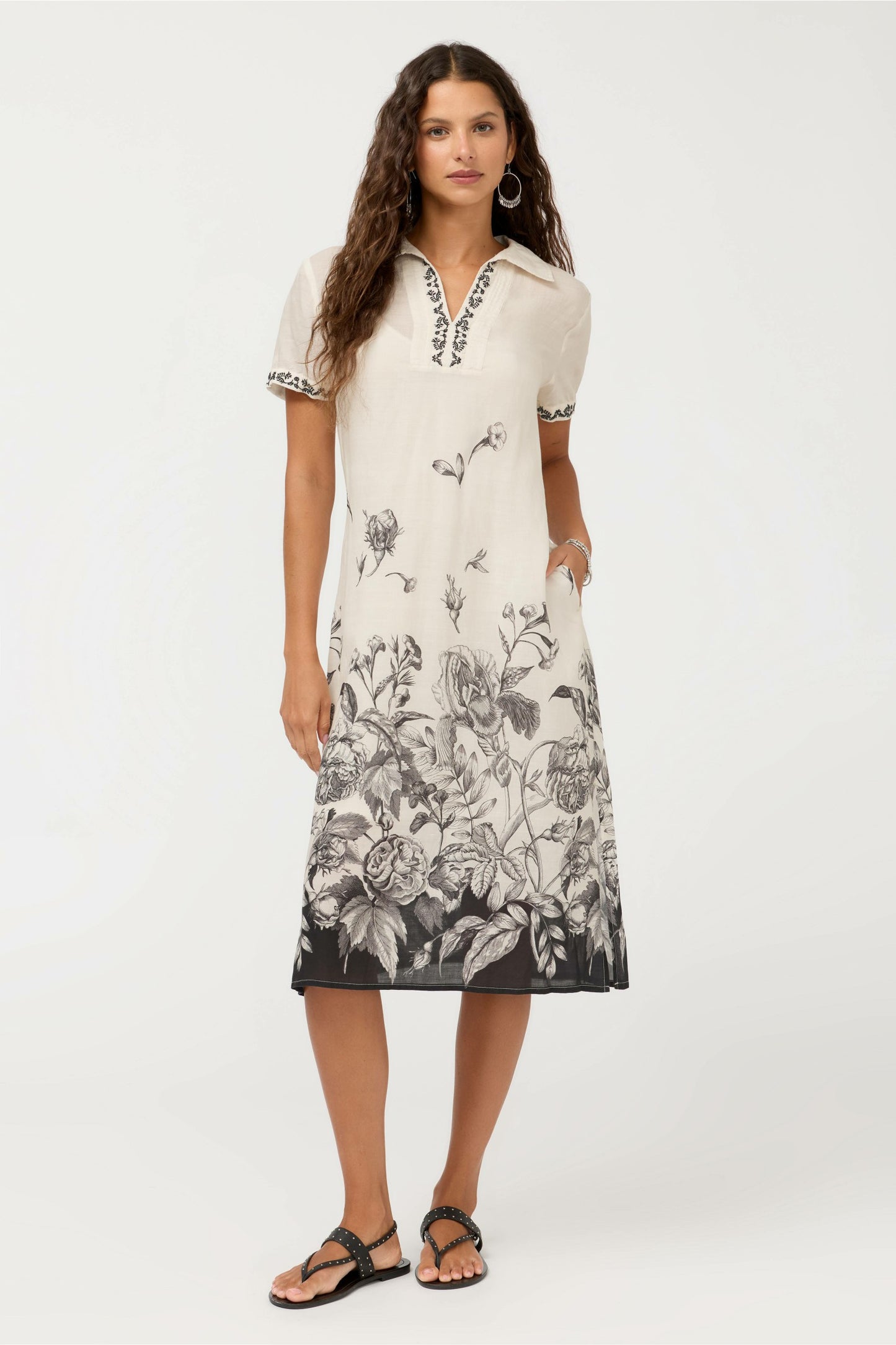 Johnny Was HENLEY COLLARED DRESS