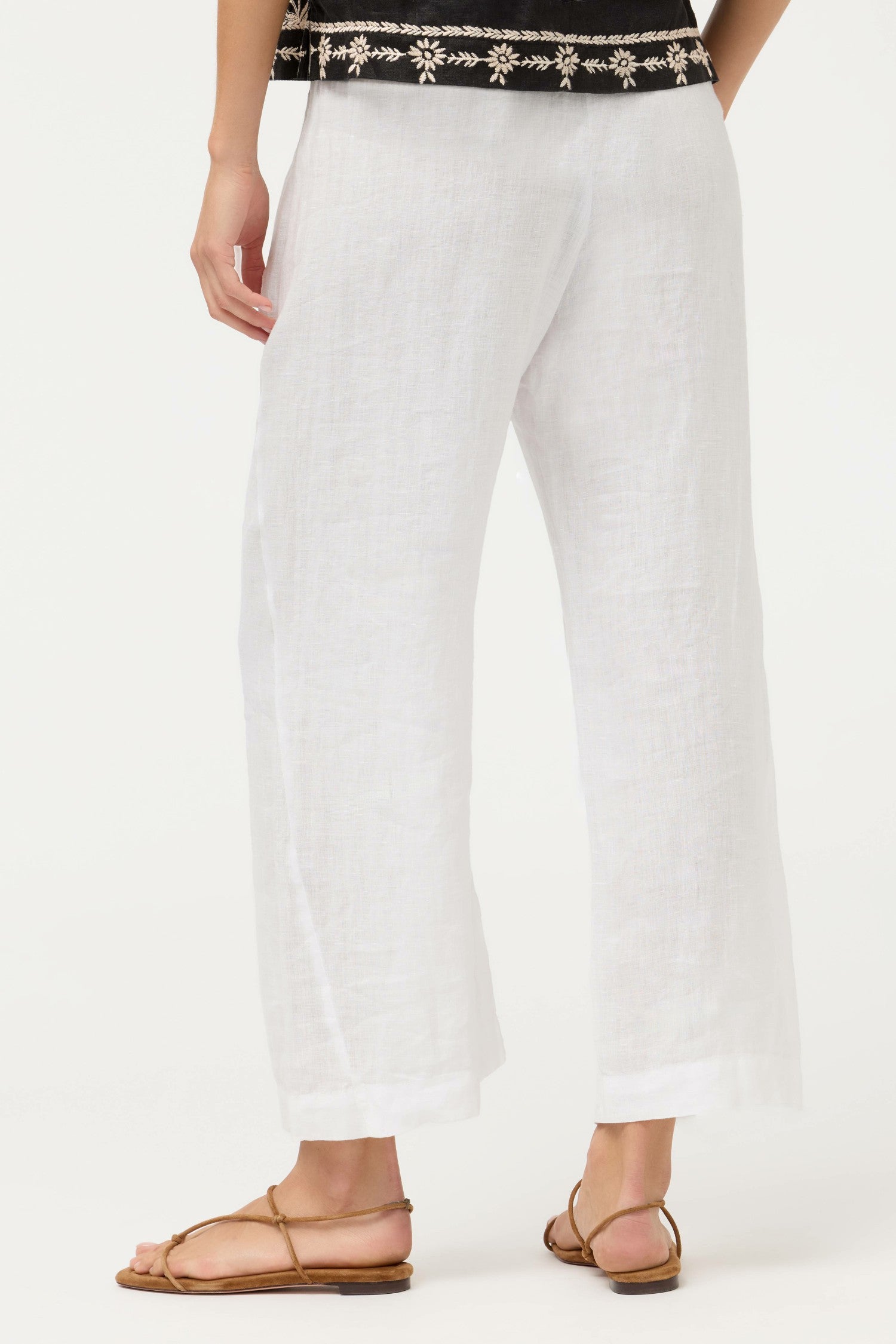 Johnny Was CROPPED LINEN PANT