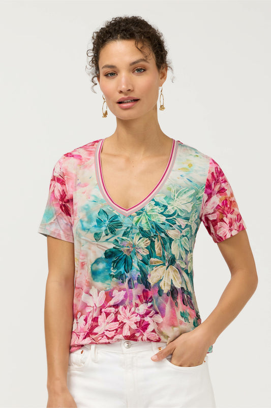 Johnny Was The Janie Favorite Short Sleeve V-Neck Swing Tee