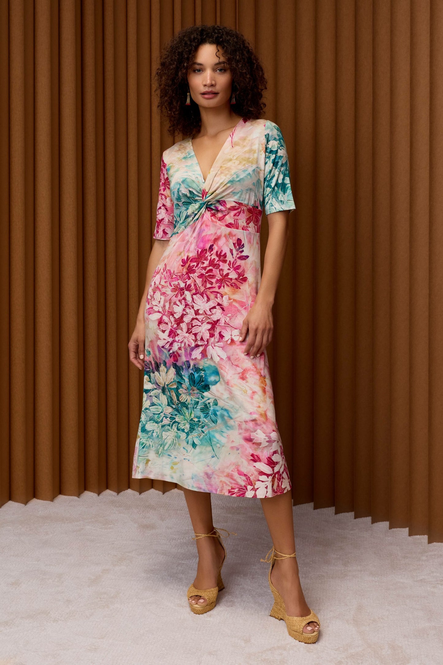 Johnny Was THE JANIE FAVORITE TWIST FRONT MIDI SWING DRESS