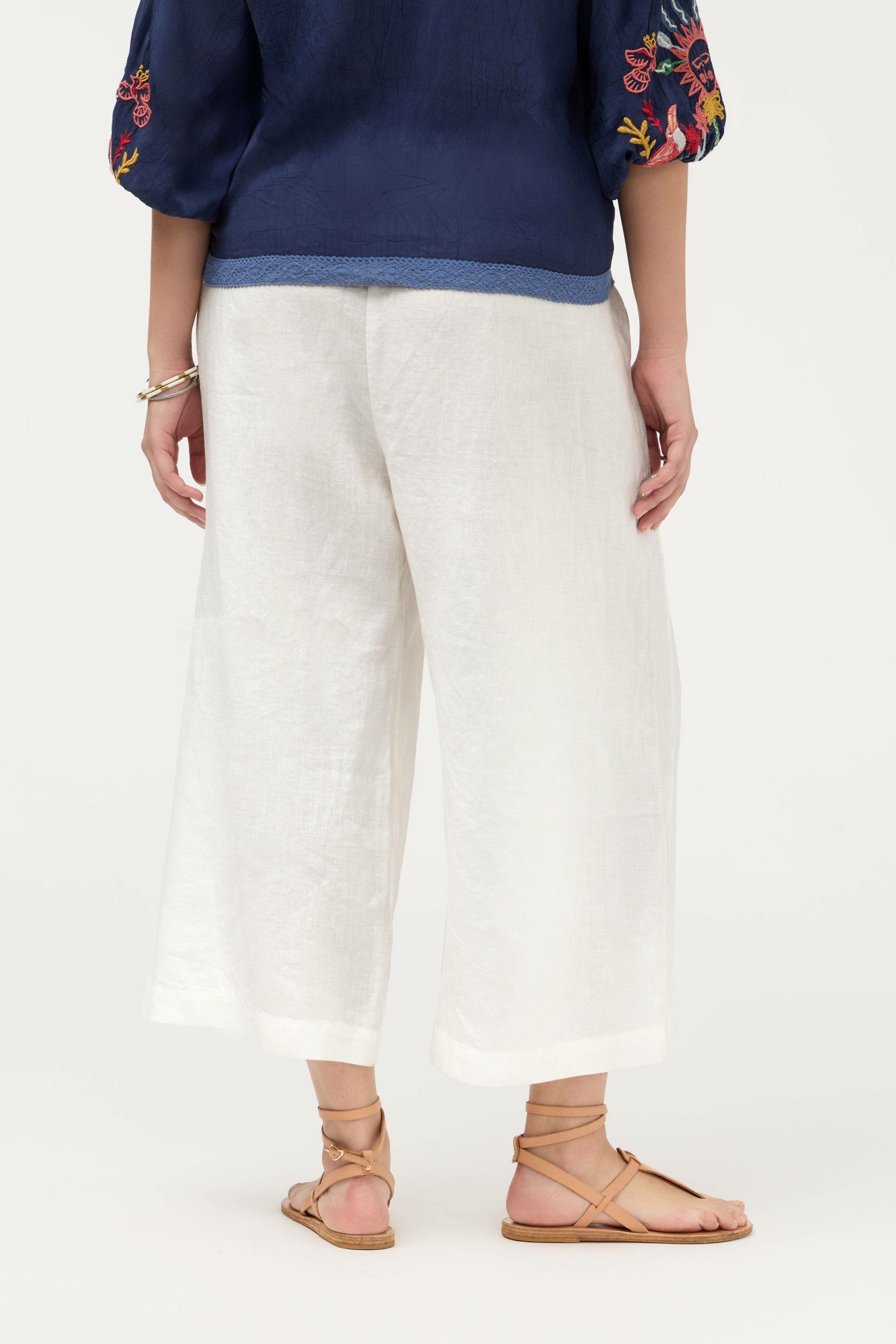 Johnny Was CROPPED LINEN PANT