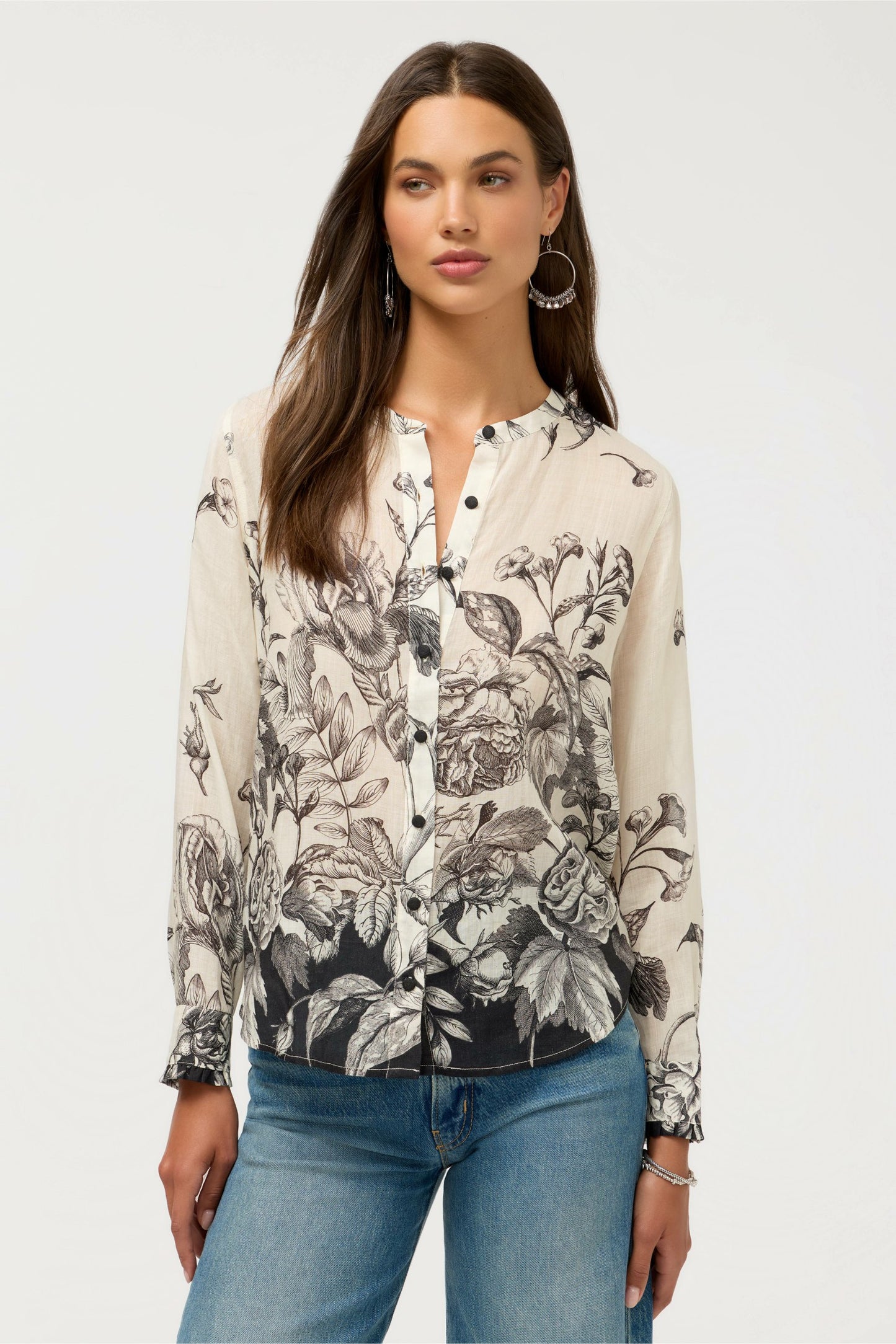 Johnny Was RUFFLE CUFF BLOUSE