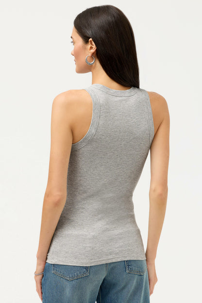 Johnny Was ESSENTIALS METALLIC BABY RIB CREWNECK TANK