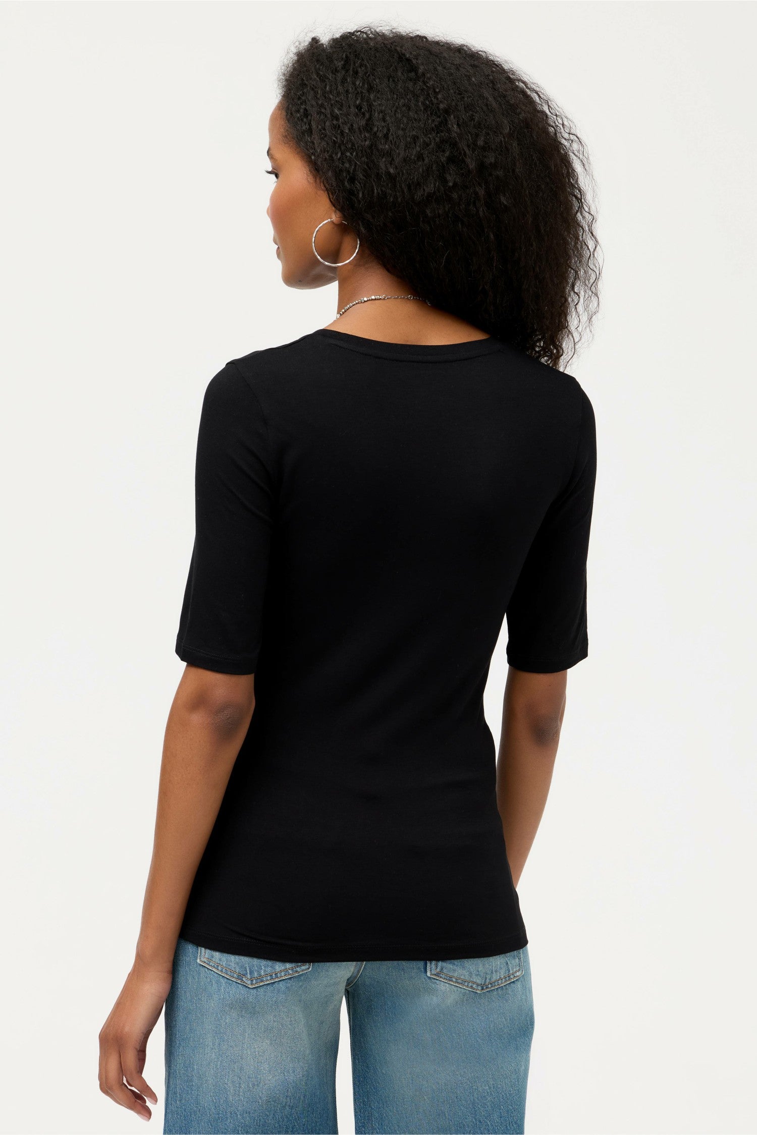 Johnny Was ESSENTIALS ELBOW SLEEVE SCOOP NECK
