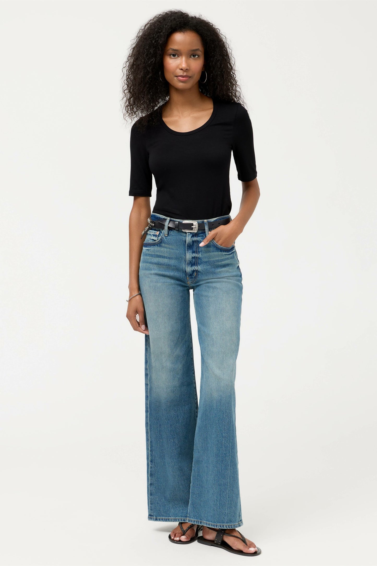 Johnny Was ESSENTIALS ELBOW SLEEVE SCOOP NECK