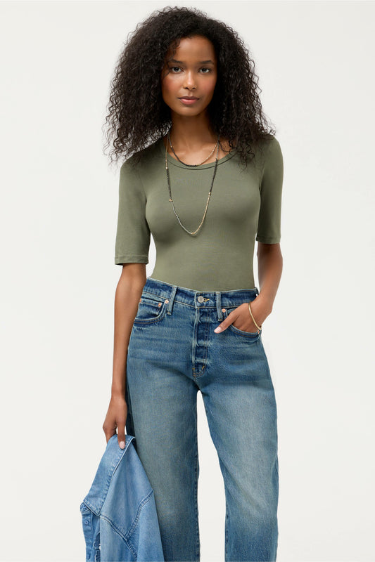 Johnny Was ESSENTIALS ELBOW SLEEVE SCOOP NECK