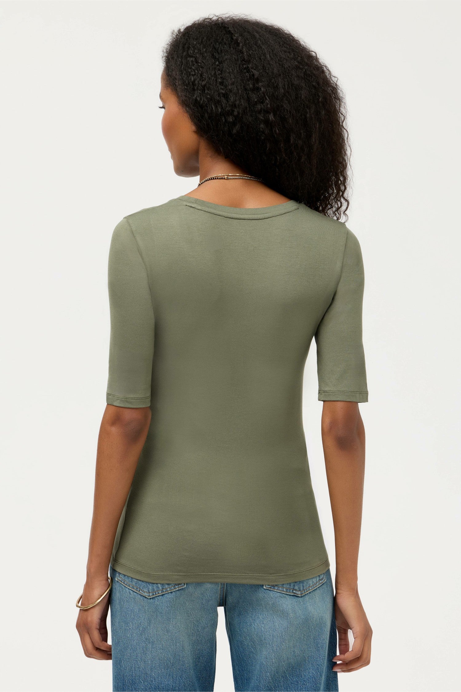 Johnny Was ESSENTIALS ELBOW SLEEVE SCOOP NECK