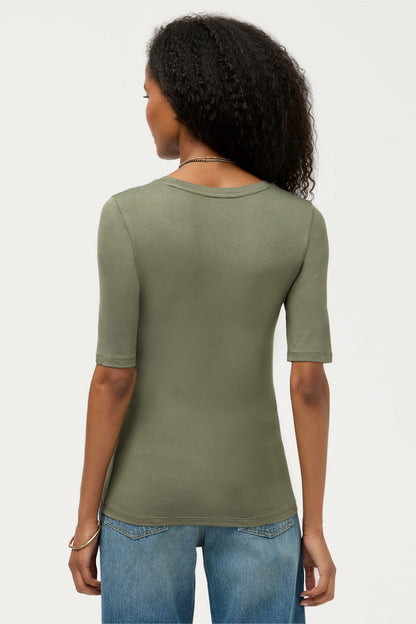 Johnny Was ESSENTIALS ELBOW SLEEVE SCOOP NECK
