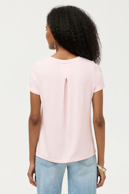 Johnny Was ESSENTIALS SHORT SLEEVE PLEAT BACK CREW NECK