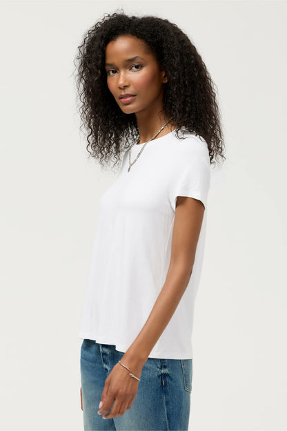 Johnny Was ESSENTIALS SHORT SLEEVE PLEAT BACK CREW NECK