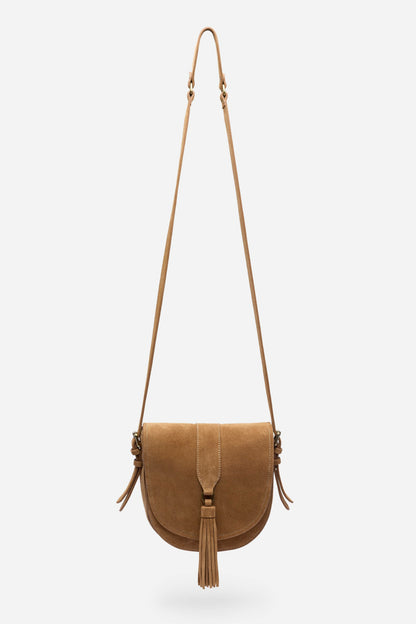Johnny Was ITALIAN SUEDE BUCKLE SADDLE BAG