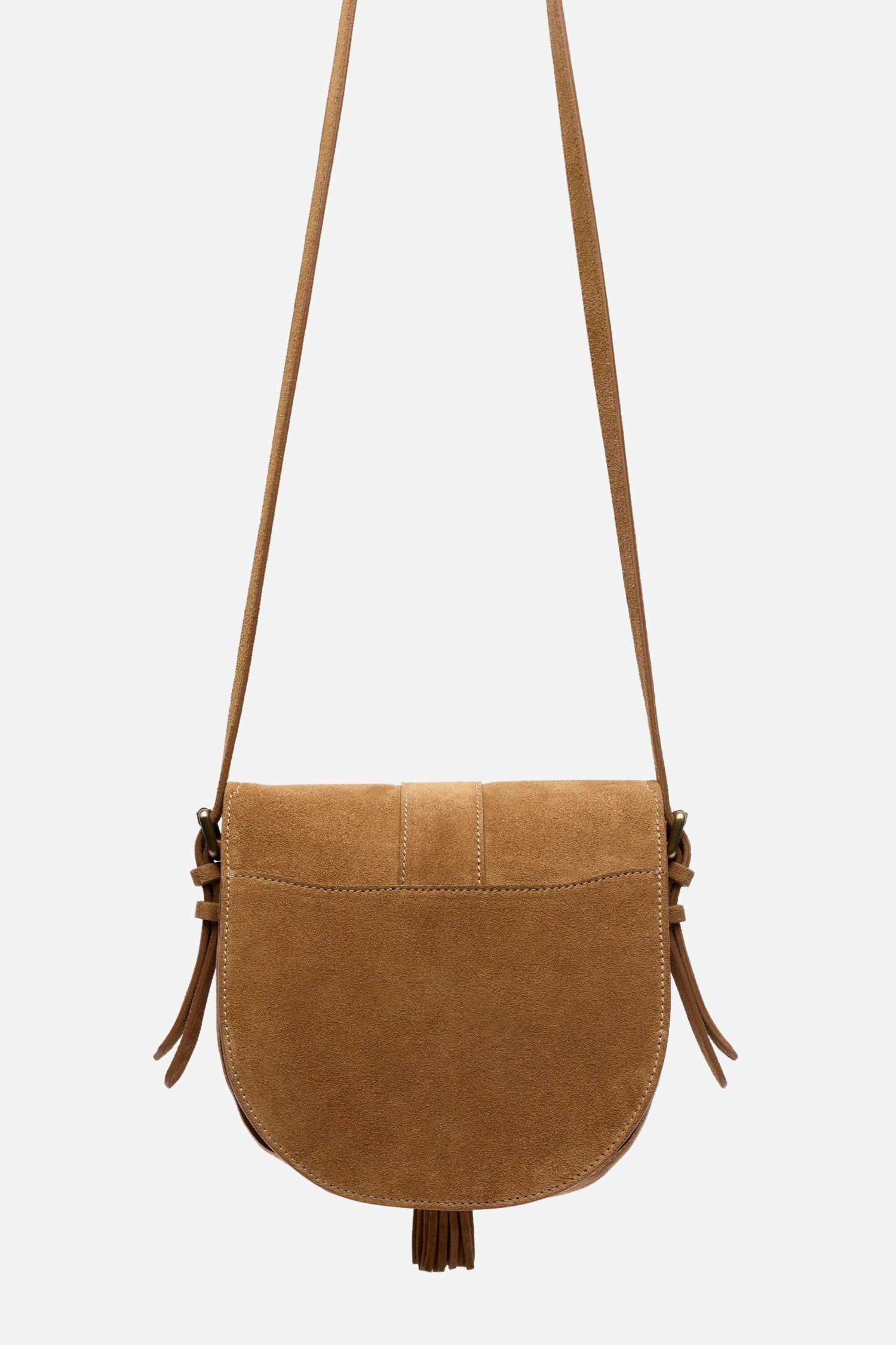 Johnny Was ITALIAN SUEDE BUCKLE SADDLE BAG