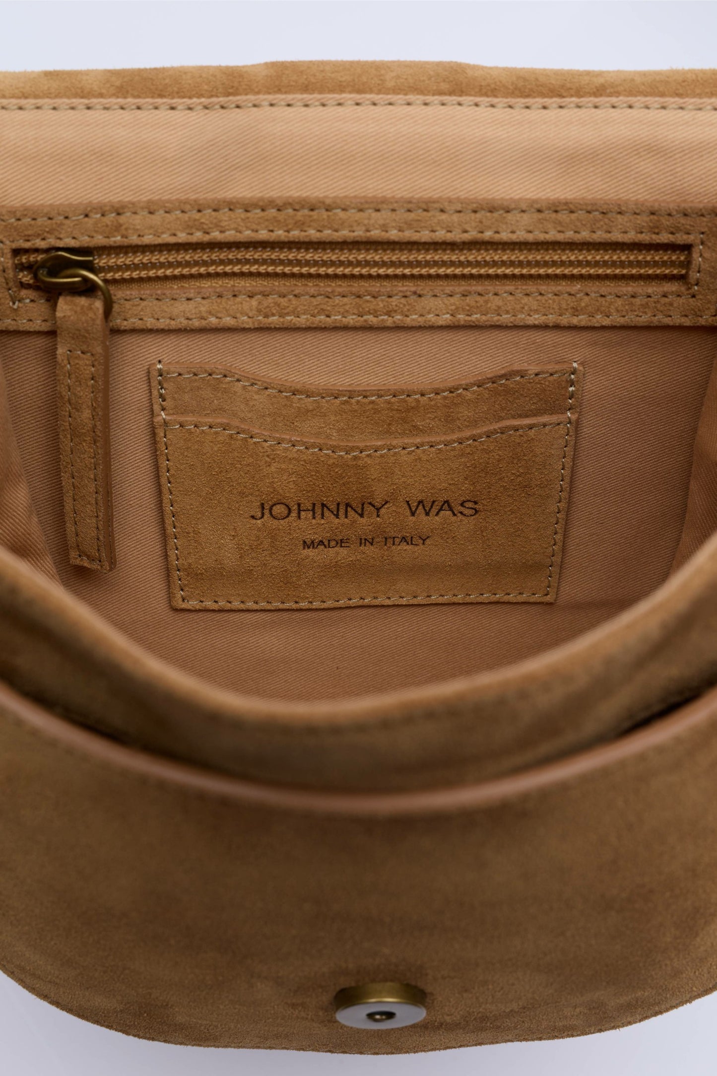 Johnny Was ITALIAN SUEDE BUCKLE SADDLE BAG