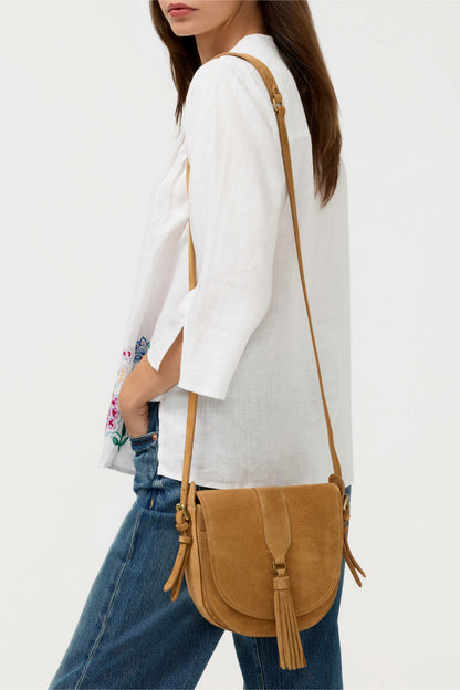 Johnny Was ITALIAN SUEDE BUCKLE SADDLE BAG