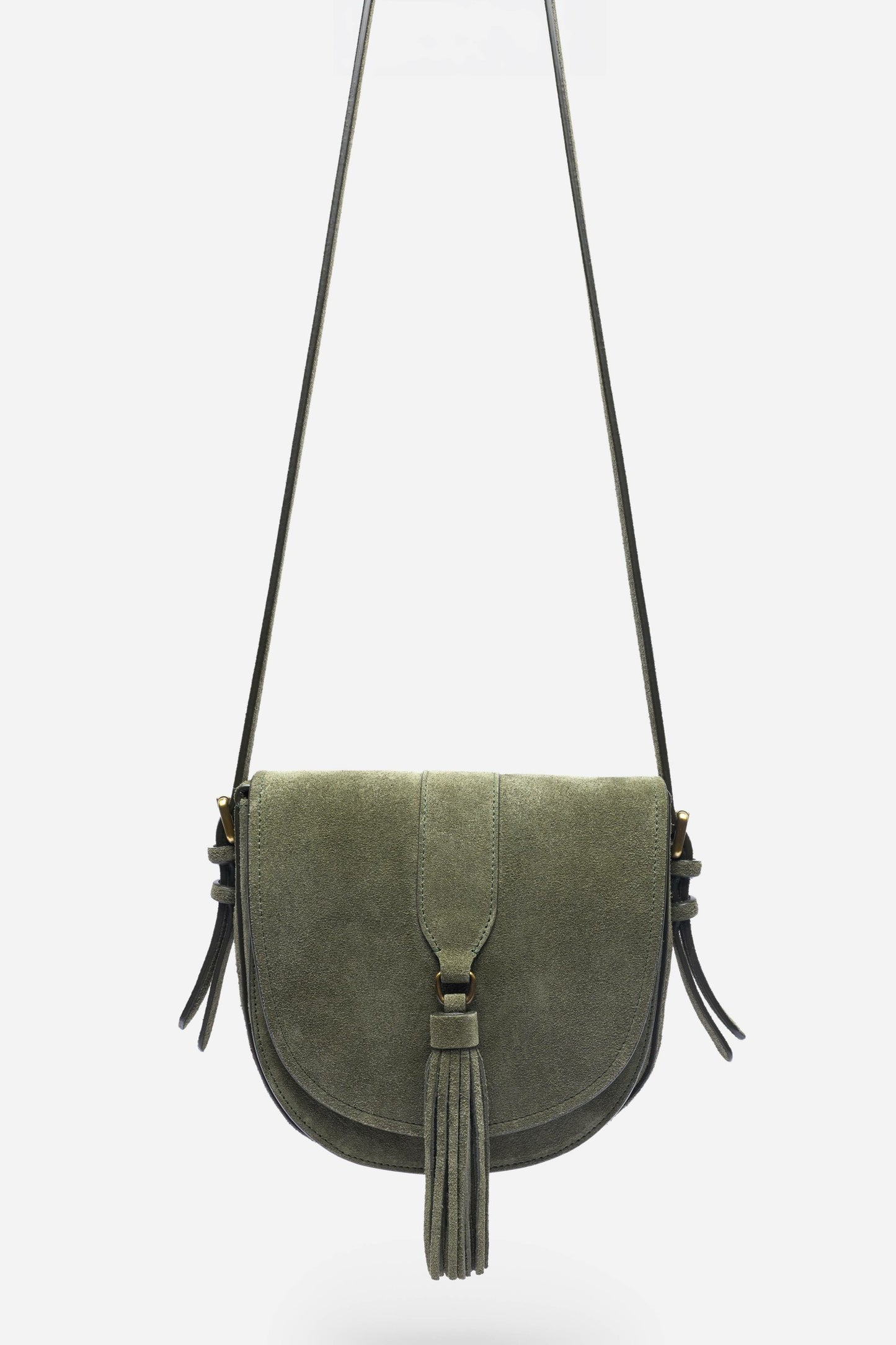 Johnny Was ITALIAN SUEDE BUCKLE SADDLE BAG