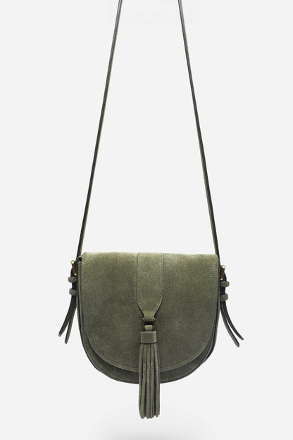 Johnny Was ITALIAN SUEDE BUCKLE SADDLE BAG