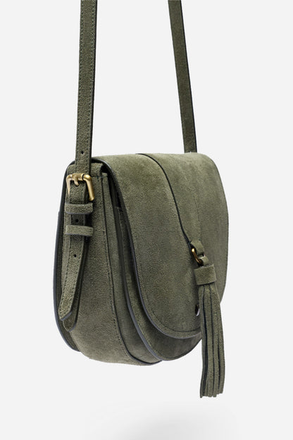 Johnny Was ITALIAN SUEDE BUCKLE SADDLE BAG