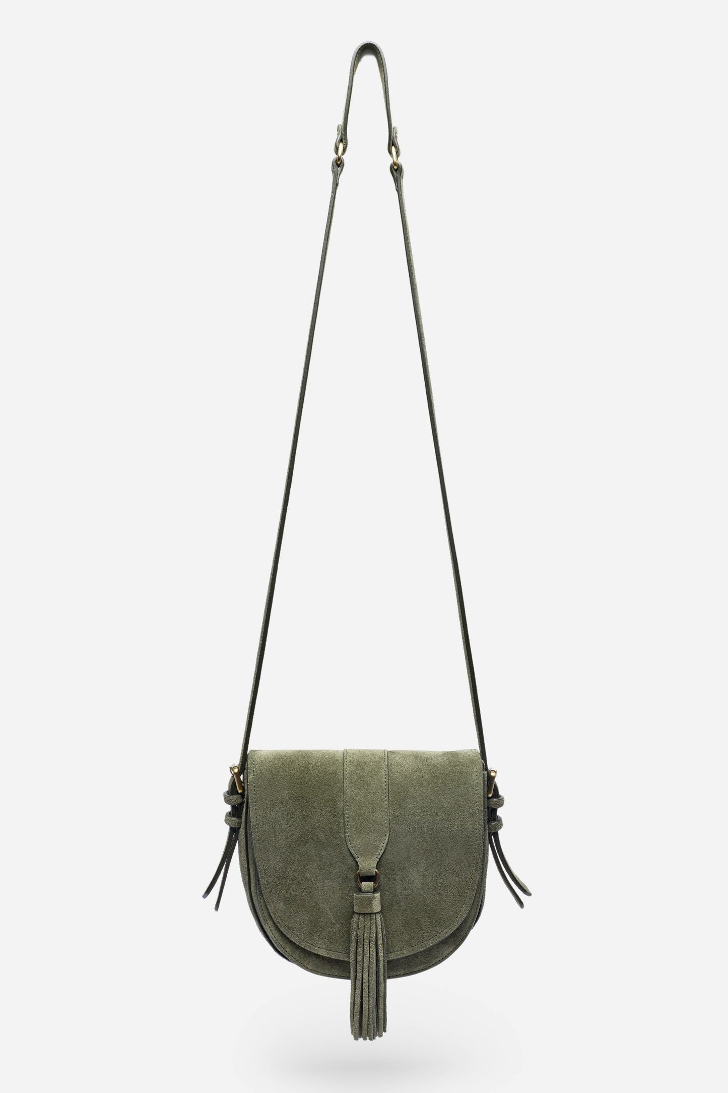 Johnny Was ITALIAN SUEDE BUCKLE SADDLE BAG