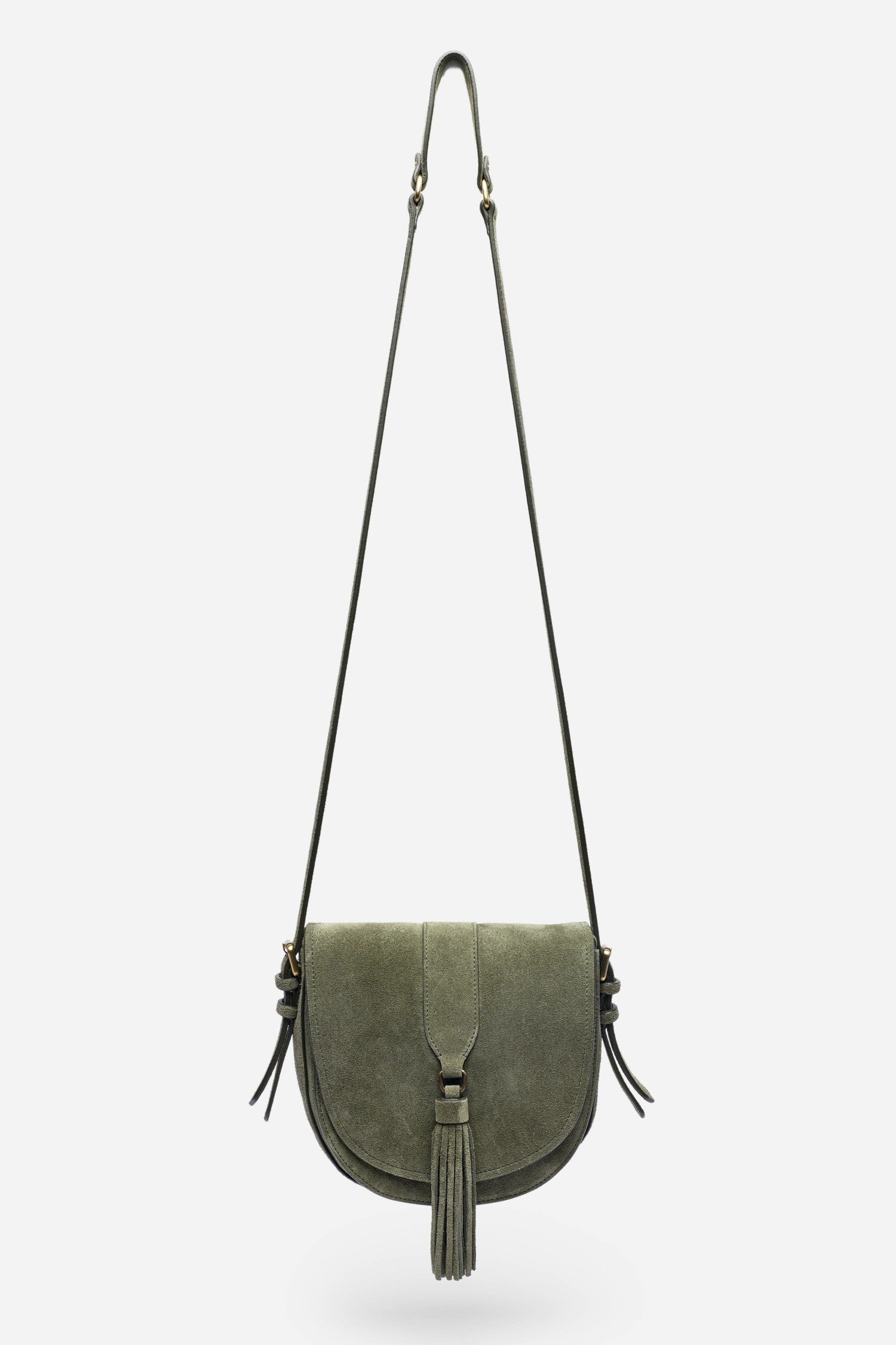 Johnny Was ITALIAN SUEDE BUCKLE SADDLE BAG
