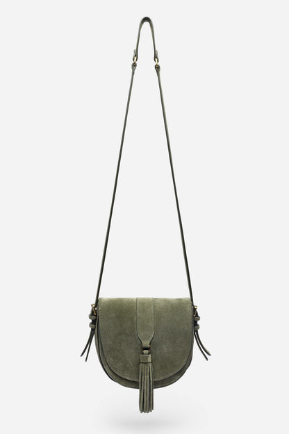 Johnny Was ITALIAN SUEDE BUCKLE SADDLE BAG