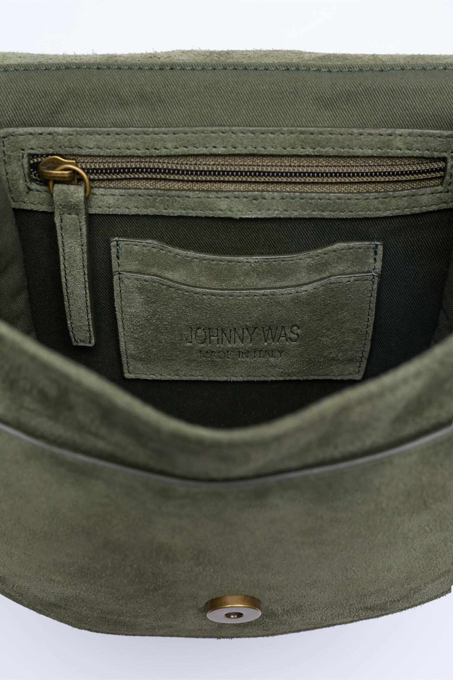 Johnny Was ITALIAN SUEDE BUCKLE SADDLE BAG