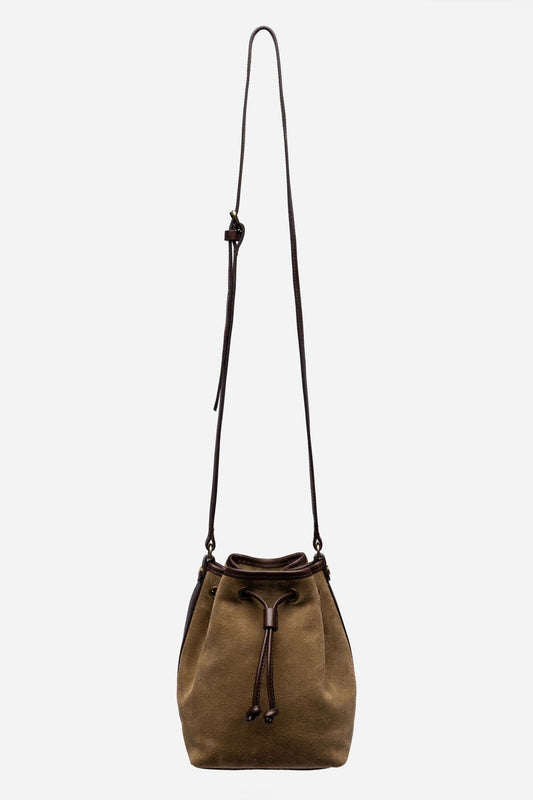 Johnny Was ITALIAN SUEDE CONTRAST TRIM BUCKET BAG
