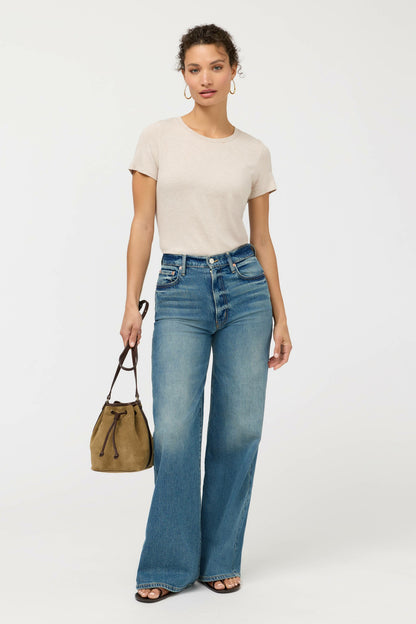 Johnny Was ITALIAN SUEDE CONTRAST TRIM BUCKET BAG