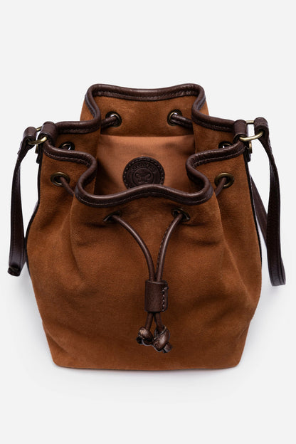 Johnny Was ITALIAN SUEDE CONTRAST TRIM BUCKET BAG