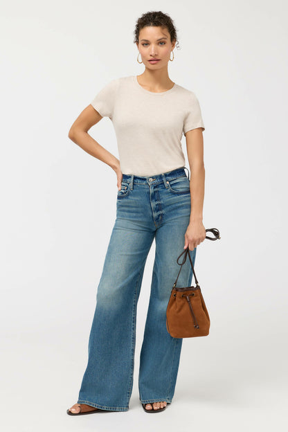 Johnny Was ITALIAN SUEDE CONTRAST TRIM BUCKET BAG