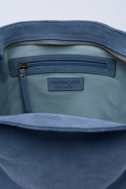 Johnny Was ITALIAN SUEDE CROSSBODY BUCKET BAG