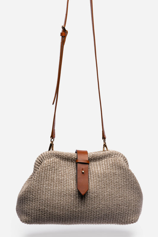 Johnny Was ITALIAN RAFFIA CROSSBODY CLUTCH