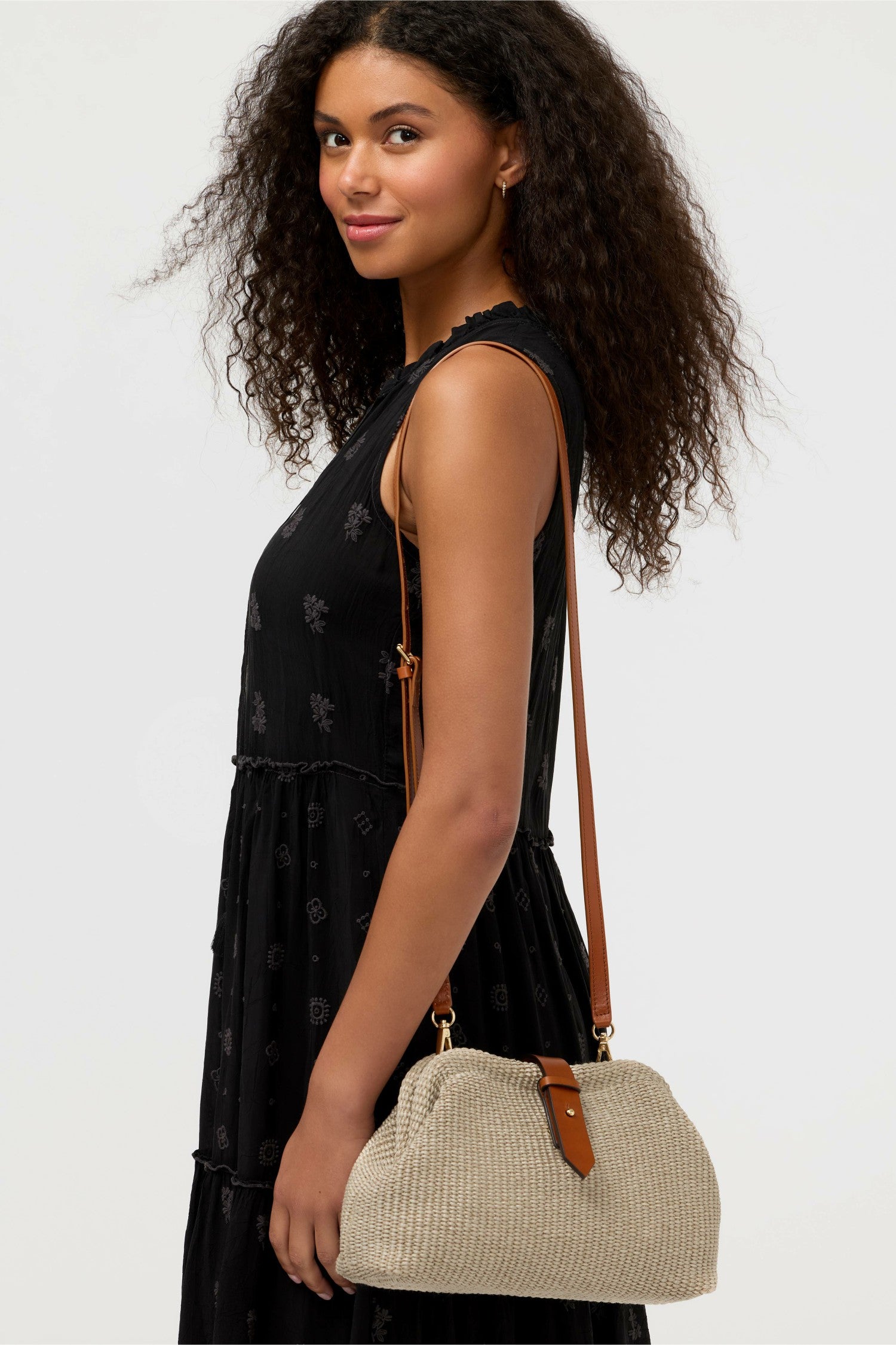 Johnny Was ITALIAN RAFFIA CROSSBODY CLUTCH