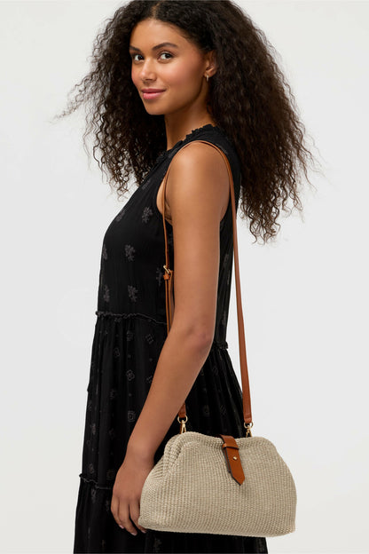 Johnny Was ITALIAN RAFFIA CROSSBODY CLUTCH