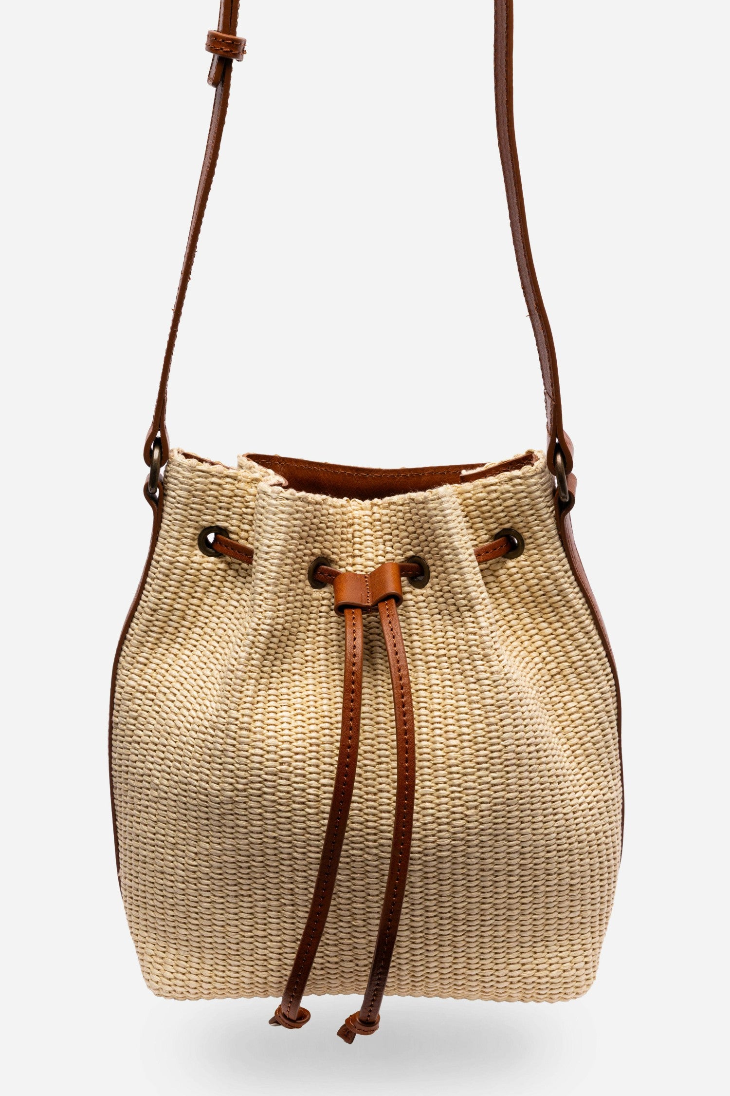 Johnny Was ITALIAN RAFFIA CINCH BUCKET BAG