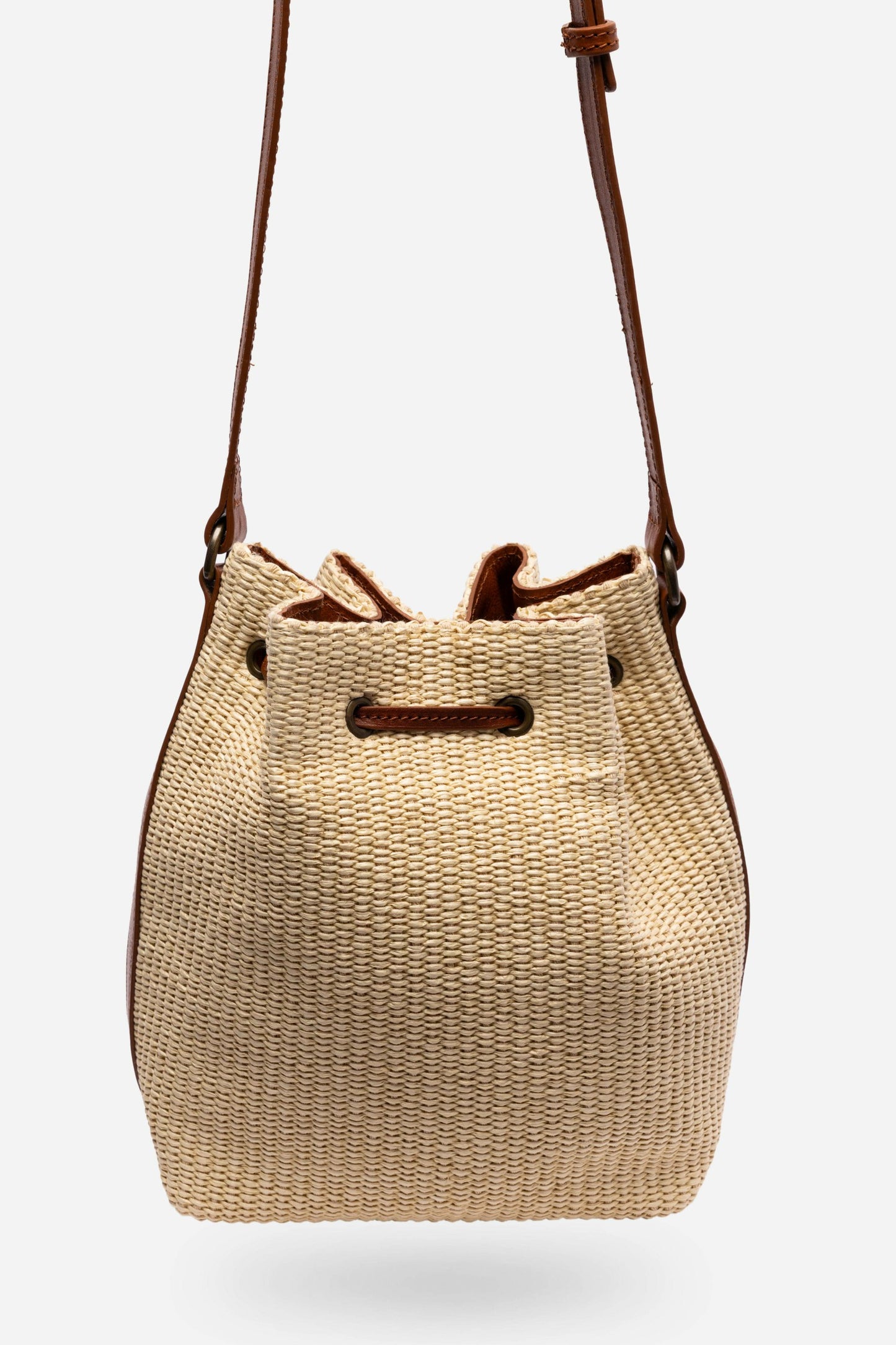 Johnny Was ITALIAN RAFFIA CINCH BUCKET BAG