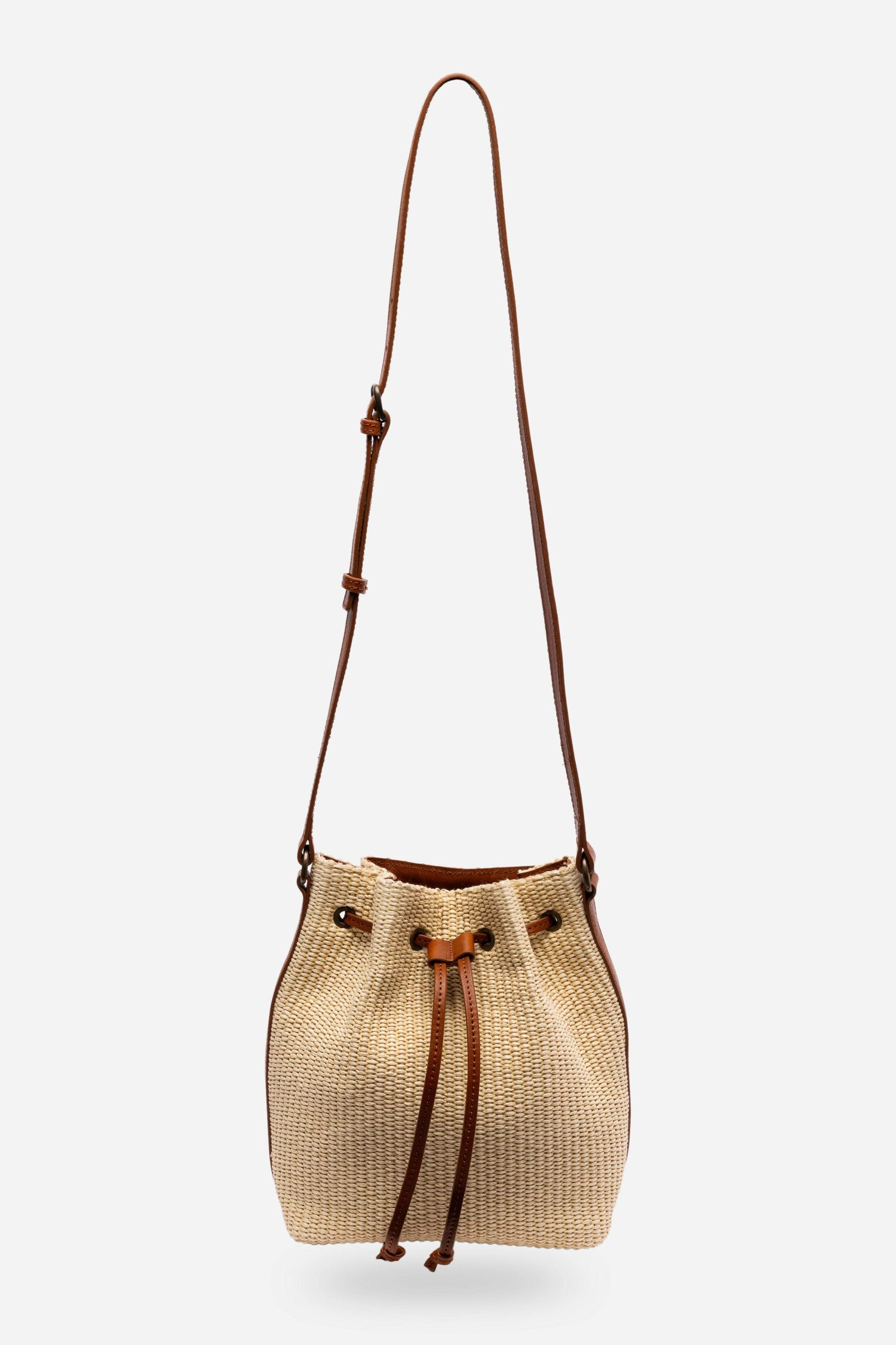 Johnny Was ITALIAN RAFFIA CINCH BUCKET BAG