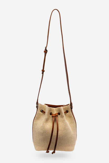 Johnny Was ITALIAN RAFFIA CINCH BUCKET BAG