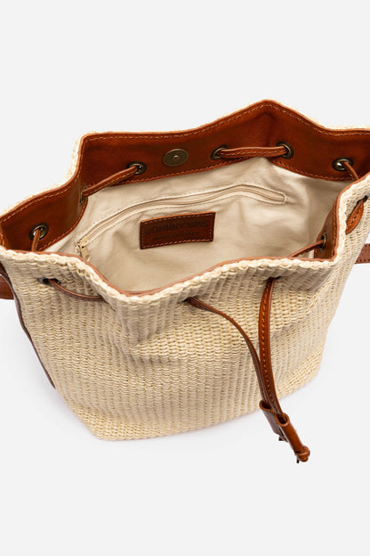 Johnny Was ITALIAN RAFFIA CINCH BUCKET BAG