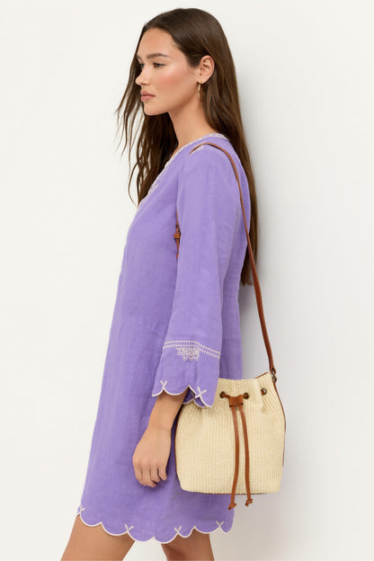 Johnny Was ITALIAN RAFFIA CINCH BUCKET BAG