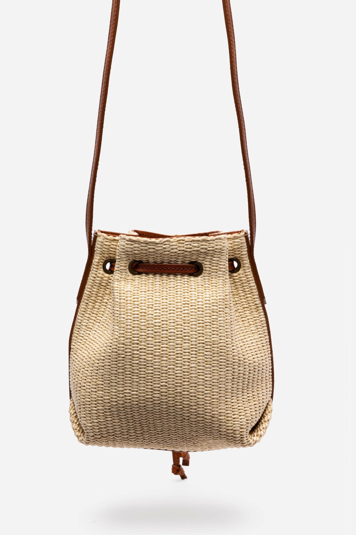 Johnny Was ITALIAN RAFFIA CROSSBODY BUCKET BAG