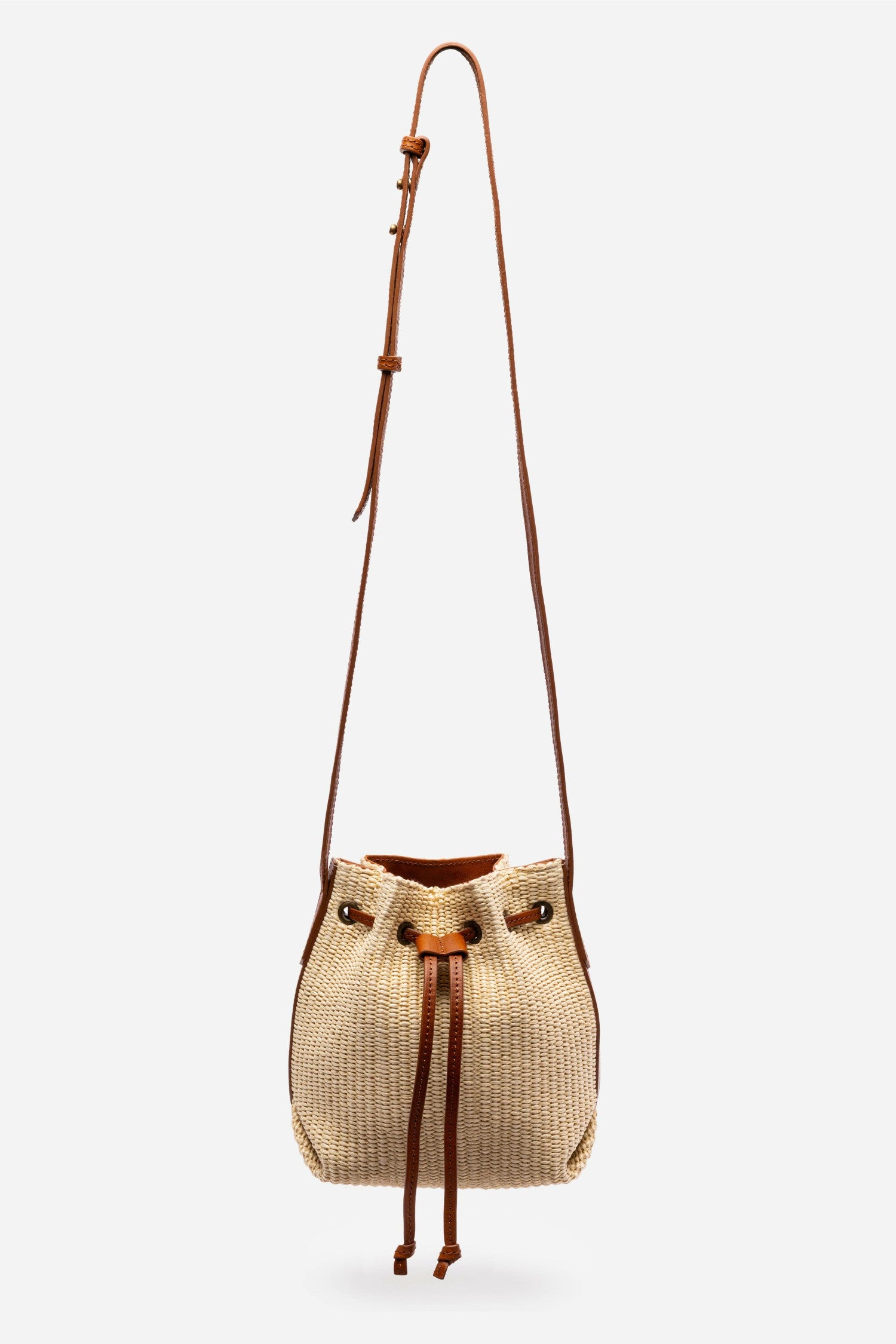 Johnny Was ITALIAN RAFFIA CROSSBODY BUCKET BAG